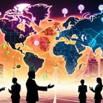 **Image Prompt:** A world map highlighting supply chains connecting factories, shipping ports, and major cities. Overlay currency symbols fading in and out, with a diverse group of business people shaking hands in the foreground, all bathed in a vibrant, digital glow. This symbolizes global partnerships and financial transactions.