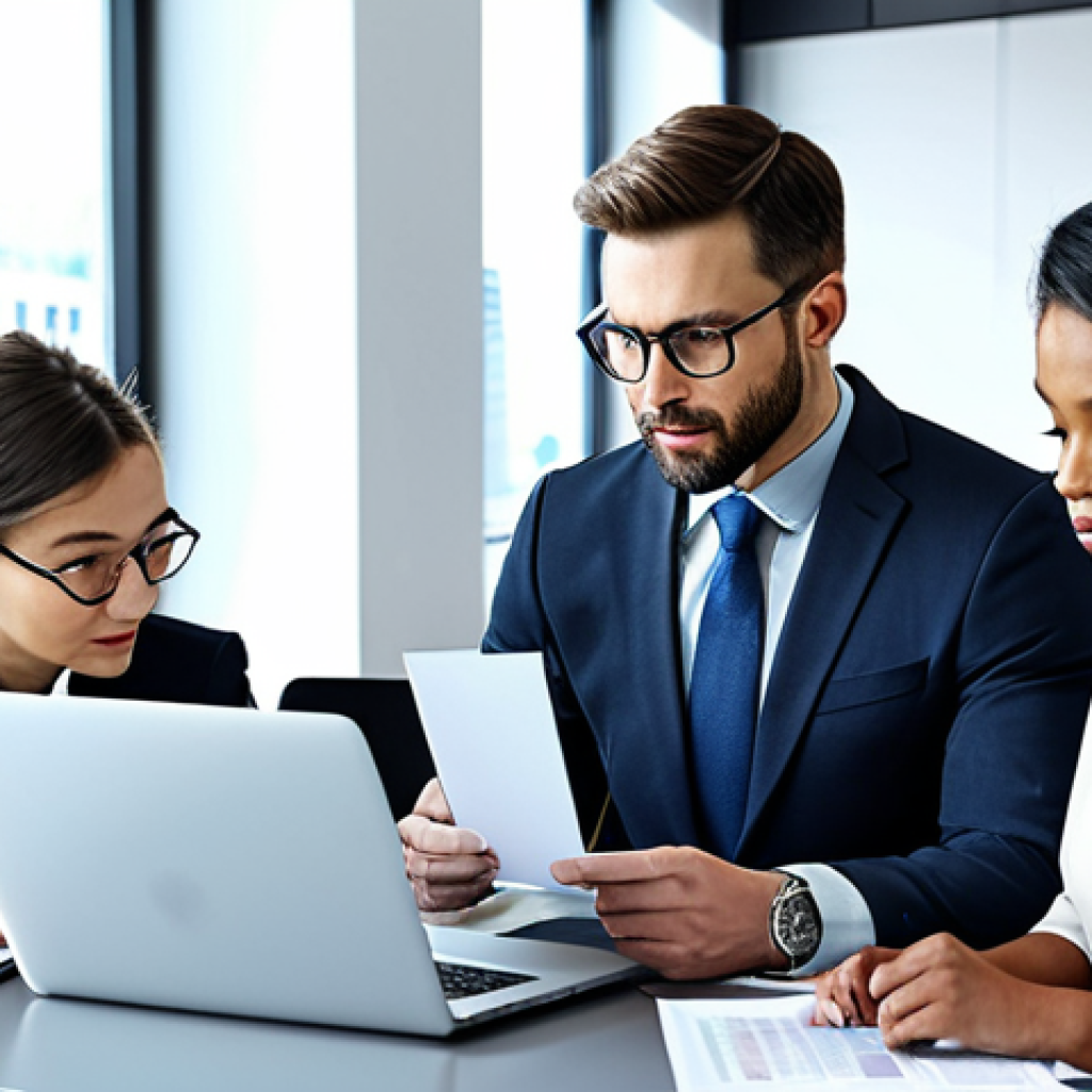 **

"A group of diverse business professionals collaborating around a table, reviewing market research data displayed on a laptop, in a modern office setting, fully clothed in professional attire, appropriate content, safe for work, perfect anatomy, correct proportions, family-friendly, high-quality rendering."

**