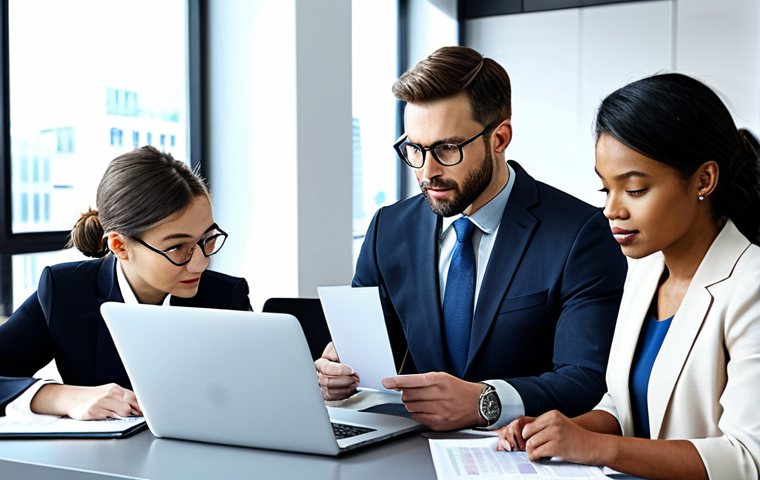 **

"A group of diverse business professionals collaborating around a table, reviewing market research data displayed on a laptop, in a modern office setting, fully clothed in professional attire, appropriate content, safe for work, perfect anatomy, correct proportions, family-friendly, high-quality rendering."

**