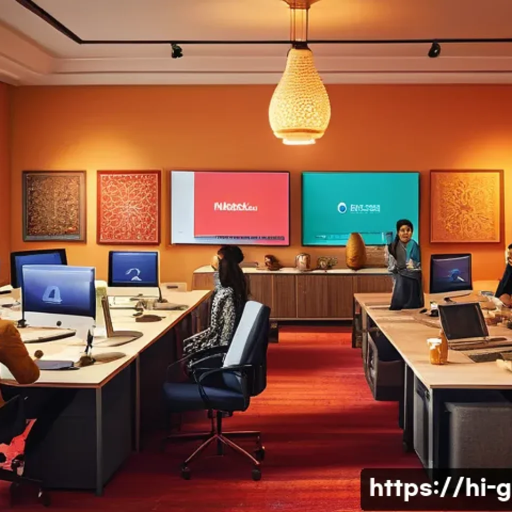 글로벌 비즈니스 실무 전략 세우는 법 - A diverse global marketing team in a modern office environment, featuring professionals from differe...