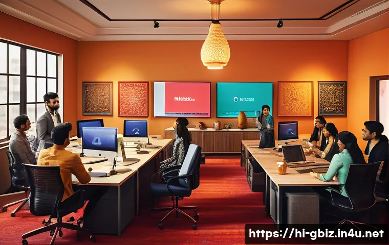 글로벌 비즈니스 실무 전략 세우는 법 - A diverse global marketing team in a modern office environment, featuring professionals from differe...