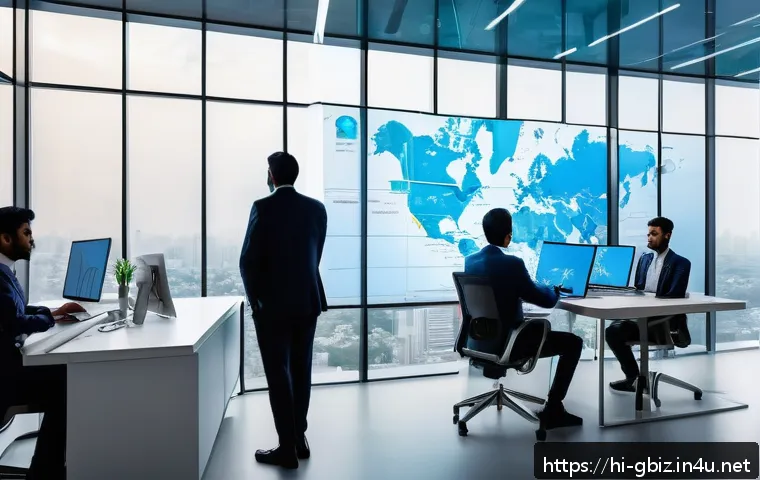 글로벌 비즈니스 글로벌화 이해 - A vibrant digital innovation business scene featuring diverse Indian professionals collaborating in ...
